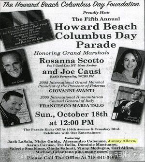 Jimmy Alleva, tenor singer, at Howard Beach Columbus Day Parade